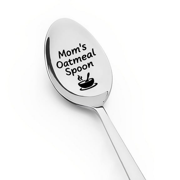 Mom's Oatmeal Spoon for Mother from Daughter Son, Mom Mothers Mother's Day Gifts for Mama Mother Birthday Gift for Mom Engraved Oatmeal Spoon for Cereal Lovers Gifts for Mom Mother Gift