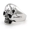 thumbnail image 2 of Tioneer Stainless Steel Grinning Skull Biker Style Ring, 2 of 2