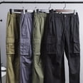 thumbnail image 7 of Big & Tall Straight Stretch Cargo Pants Four Utility Pockets Daily Work Pants S-XXL, 7 of 7