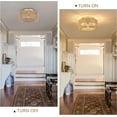 thumbnail image 3 of LiviNest Boho Ceiling Light Fixture: Hand-Woven Rattan Flush Mount with 360° Light Shadow - 3-Light Farmhouse Chandelier for Bohemian Style Living Room & Bedroom, 3 of 6