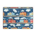 thumbnail image 5 of Yayeee Area Rugs for Living Room 6.7'x4.8' Non Slip Washable Bedroom Floor Carpet, Blue Cute Train Pattern, 5 of 5