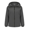 thumbnail image 2 of Windbreaker Jacket Women 2025 Fall Outdoor Slim Fit Waterproof Zip Up Hooded Jackets with Pockets Outerwear, 2 of 6