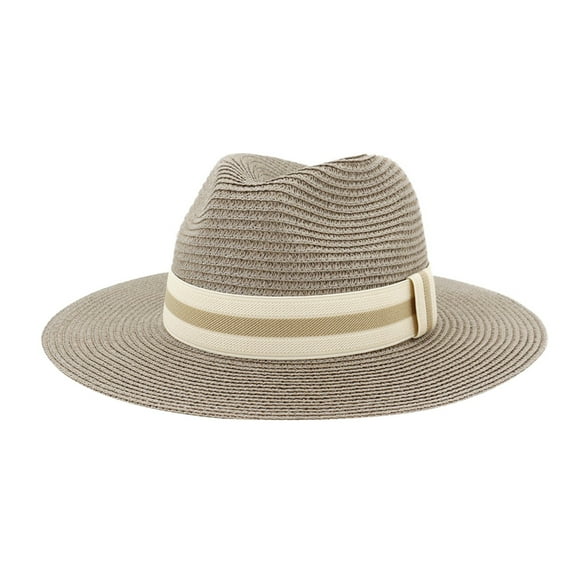 Sun Hats for Women Wide Brim Beach Hat Straw Visor Ponytail Summer Packable Beach Vacation Z02 H One Size