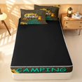 thumbnail image 4 of Erosebridal Happy Camping Zipper Twin Comforter Sets with Fitted Sheet and 2 Pillowcases, Chic Sunflower Zipper Bedding Set for Girls, Black Reversible, 4 of 7