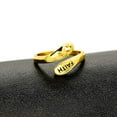 thumbnail image 5 of Uloveido Womens 925 Sterling Silver Alphabet FAITH Open Ring, Hollow Cross Wrap Adjustable Rings Religious Jewelry Gifts Y531 (Gold), 5 of 5