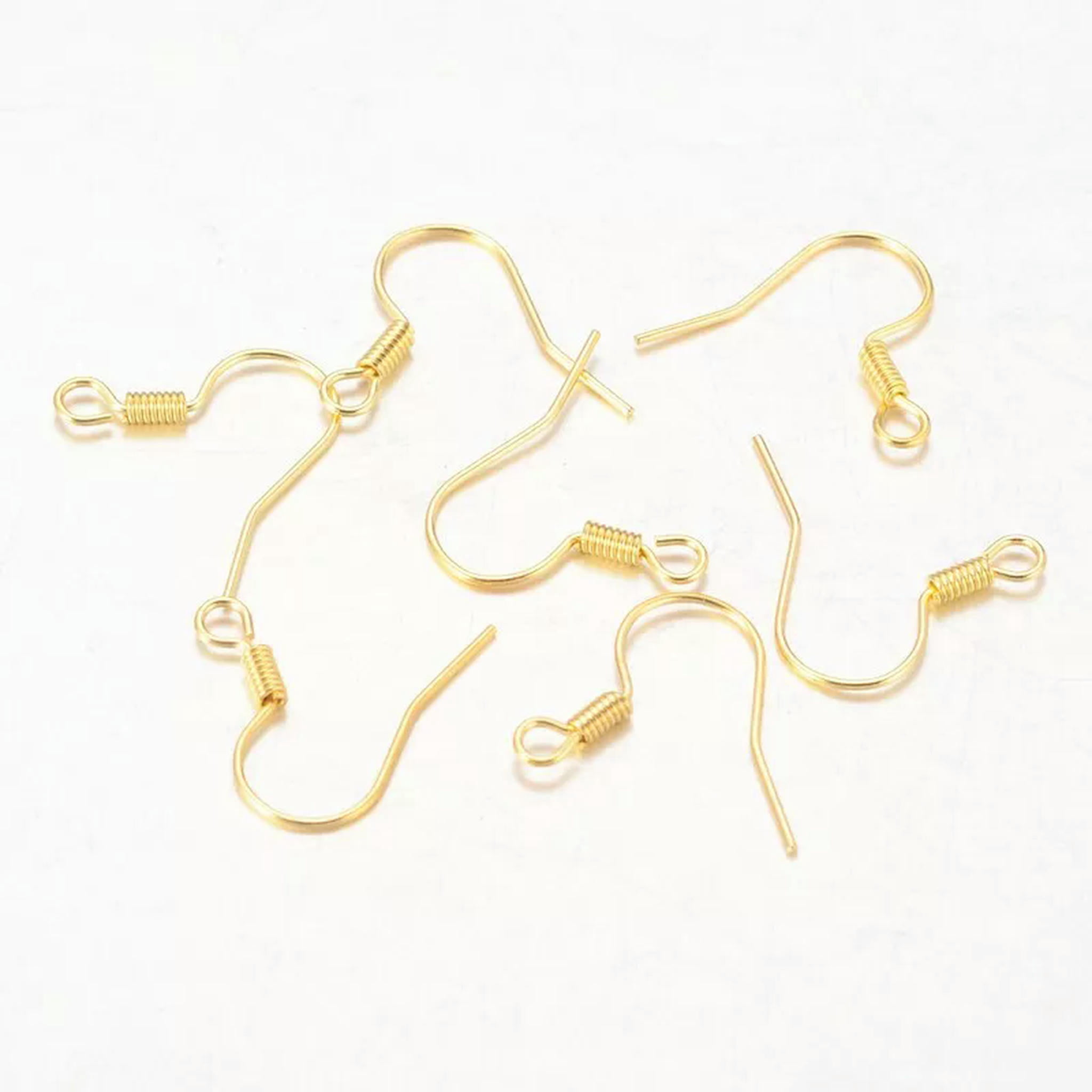 EOEMY 5000Pc Gold Tone Iron Earring Hooks Nickel Free French Earwire Findings 15~16mm