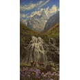thumbnail image 2 of Adamov, Alexey 9x14 Gold Ornate Wood Framed with Double Matting Museum Art Print Titled - Capricorn by Waterfall in the Mountains, 2 of 4