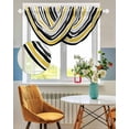 thumbnail image 3 of Waterfall Valances for Windows, Yellow Black Stripe Kitchen Sheer Valance Curtains, Modern Abstract Art Coarse Striped Rod Pocket Elegant Swag Valances for Living Room Bedroom, 47.2"x38.5", 3 Panel, 3 of 8