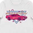 thumbnail image 2 of Retro Muscle Car Speedway Women's White Short Sleeve Crew Neck Tee-Medium, 2 of 3