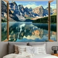 thumbnail image 2 of PRATYUS Window Tapestry Mountain Lake Forest Scene Tapestry Nature Landscape Wall Hanging, Art Large Tapestries for Bedroom Home Decor  Painting, 2 of 6