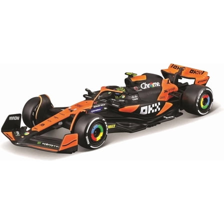 Bburago 1:43 2024 Race McLaren MCL38 with Helmet, Norris #4