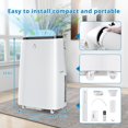 thumbnail image 2 of Portable Air Conditioner 14000 BTU (ASHRAE)/9300 BTU (DOE) with Dehumidifier, Fan, Remote Control - Quiet Floor AC Unit for Rooms up to 700sq ft - 3-Speed Wind & Night Light for Bedroom, Home Office, 2 of 6