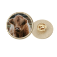 thumbnail image 1 of Animales salvajes terrestres organismo Buffalo Broche de oro metálico circular, 1 of 3