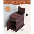 thumbnail image 3 of CZMDZH End Table with Charging Station, Narrow Side Table for Living Room, Farmhouse Night Stand with Storage Drawer, Small Wooden Nightstand with Concealed Outlets, Espresso, 3 of 7