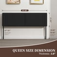 thumbnail image 3 of JONPONY Upholstered Queen Headboard,Solid Wood Head Board with Linen Fabric,Adjustable Height Headboard from 37" to 51",Bed Frame Adapters,Headboard Only,Black, 3 of 10