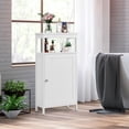 thumbnail image 2 of Costway Bathroom Wooden Floor Cabinet Multifunction Storage Rack Organizer Stand White, 2 of 9