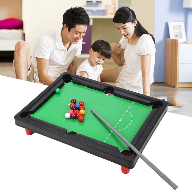 Mini Tabletop Pool Set Portable Mini Pool Table Improve Hand Eye Coordination for Adults Kids and Toddlers