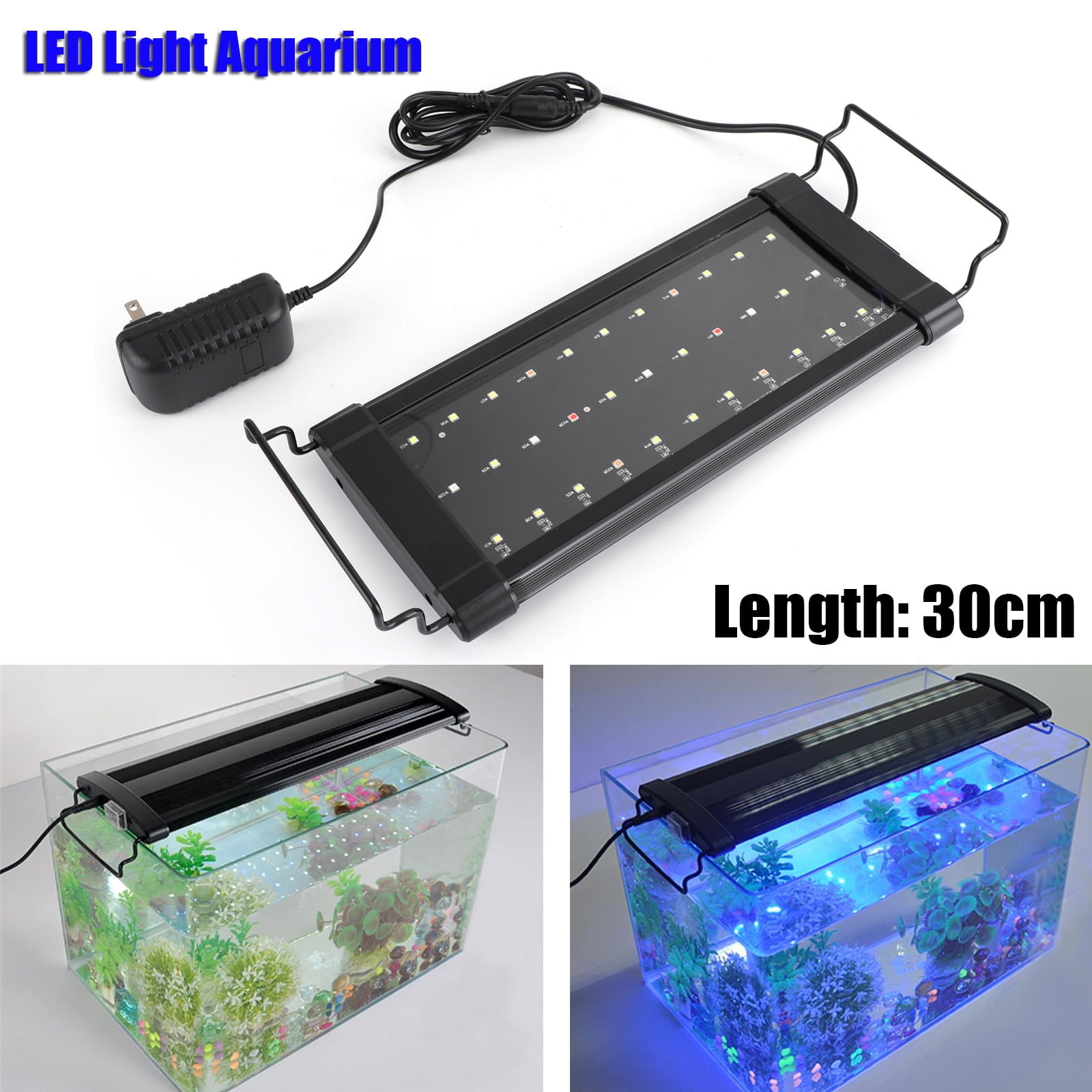 12"-48" LED Light Aquarium Fish Tank 0.5W Full Spectrum Plant Marine FOWLR 
