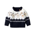 thumbnail image 2 of Christmas Baby Girls Boys Sweaters Coat Kids Knitting Pullovers Sweatshirt Winter Tops Boys Girls Cartoon Long Sleeve Sweaters, 2 of 8