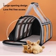 thumbnail image 2 of Spacious Foldable Pet Travel Carrier for Cats & Small Dogs - Lightweight, 360° Breathable Mesh Design with Secure Safety Features, Easy-Clean Material & Versatile Carrying Options - Gray & Orange,, 2 of 6