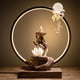 thumbnail image 3 of Porta incienso Louts Waterfall con quemador de conos de incienso de reflujo, luz LED, hecho a mano loto blanco, 3 of 9