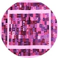 thumbnail image 1 of Ahgly Company Indoor Round Abstract Pink Contemporary Area Rugs, 3' Round, 1 of 4