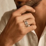 Adjustable God Hands Ring for Men Women, Silver Tone Copper Open Band Ring