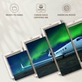 thumbnail image 6 of Elephant Stock Northern Lights Airplane Wall Art - Horizontal Multi Panel Canvas - 5 Pieceliving Room Wall Decor - Photography Transportation Multi Panel - Gray And Blue Decor - 74" x 34", 6 of 8