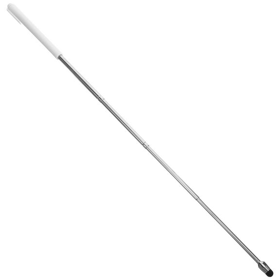 Minkissy Telescopic Stylus Pen White Stainless Steel Flocking 1Set 6.1*0.6*0.6in