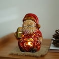 thumbnail image 5 of Christmas Snowman Decoration, Ceramic Snowman Lamp, Colorful Elderly Snowman with LED Light, Cute Festive Ornament for Indoor and Covered Outdoor Use, Red Ceramic Lampshade, 12x8cm Tabletop Decor, 5 of 6