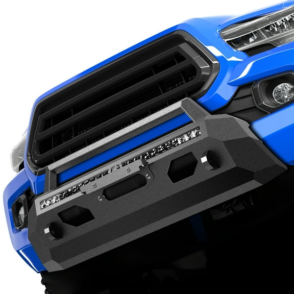 Tyger Auto FURY Center Bumper Guard   Light Bar Compatible with 2016-2023 Toyota Tacoma | Winch Plate | D-Ring | Textured Black | Rock Crawler | TG-BP7T32577