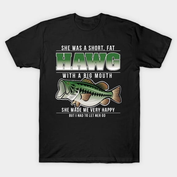 Big Fat Hawg Bass Funny Fishing Retro Vintage Outdoors Angler Art Graphic G563 T-Shirt, for men and women, Up to Size 5XL