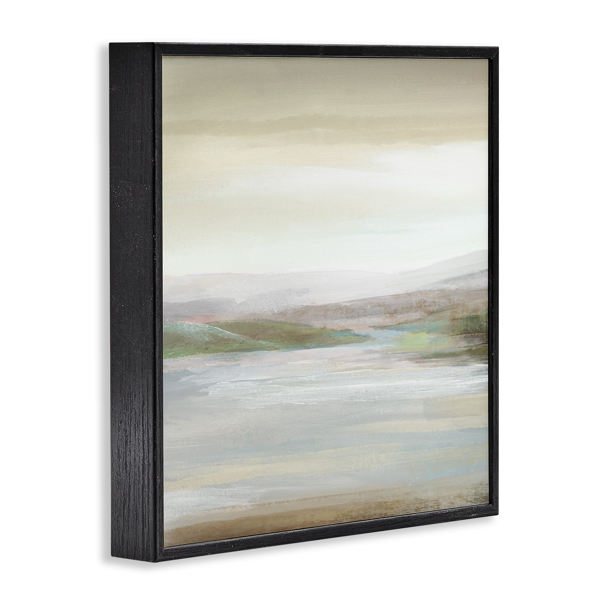 Stupell Industries Calm Atmospheric Landscape Landscape Painting Black Framed Art Print Wall Art, 24 x 24