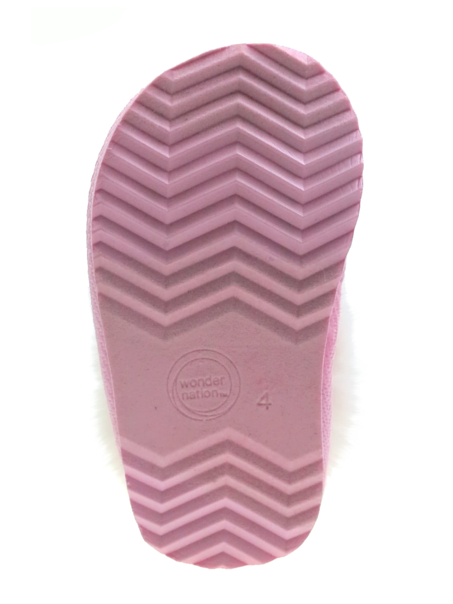 Wonder Nation Baby Girls Faux Fur Trim Slippers