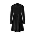 thumbnail image 4 of Blczomt Flowy Women's Dresses Midi Long Sleeve Black Velvet A Line Formal Dressy Solid Crew Neck Dress, 4 of 8