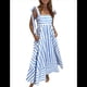 thumbnail image 1 of Vestido Informal de Verano con Estampado Floral, Sin Mangas y Tirantes Finos, Holgado y con para Mujer. Azul S, 1 of 10