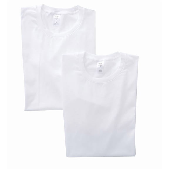 Men's Calida 14341 Natural Benefit Crew Neck T-Shirts - 2 Pack (White L)