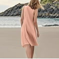 thumbnail image 4 of Women's Solid Color Sleeveless Tank Dress Casual Beach Sundress with Front Ruffle Trim and Hidden Pockets for Daily Wear,Pink L, 4 of 5