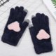thumbnail image 1 of Guantes cálidos de felpa para mujer, manoplas suaves y esponjosas para pantalla táctil, dedos completos, guantes de nieve para niñas, 1 of 5