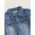 thumbnail image 5 of Bagilaanoe 2pcs Little Girl Long Pants Set Long Sleeve Button Down Denim Jacket + Jeans Set 2T 3T 4T 5T 6T 7T Kids Casual Denim Outfits, 5 of 9