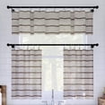 thumbnail image 7 of Clean Window Twill Stripe Allergy/Pet Friendly Anti-Dust Sheer Cafe Curtain, 52" x 36", Mocha/Linen, 7 of 7