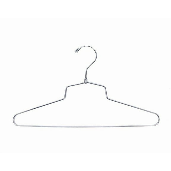 NAHANCO 16" Slim and Sleek Metal Shirt Hanger, Polished Chrome