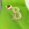 thumbnail image 4 of Xiao Hua media navideña con monograma y letra (I), 18,5 pulgadas, grande, tejida, verde, peluda, con letras navideñas, soporte personalizado para Navidad, I, 4 of 4