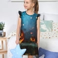 thumbnail image 4 of Fotbe Spooky Halloween Vestido de Dormir para Niñas de 3 a 10 Años, Mangas Cortas, Estilo Princesa, Pijama Camisón con Mangas Voladas-XX-Large, 4 of 6