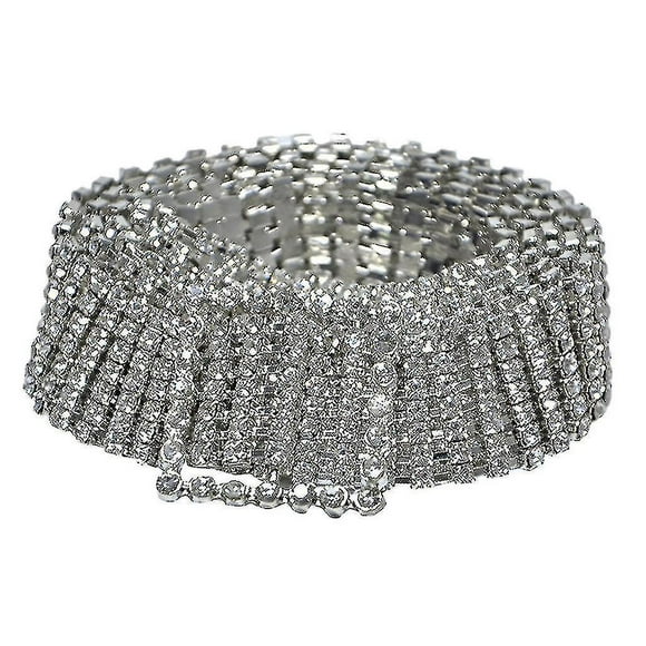 Fashion Full Rhinestone Shiny Waistband Women Party Dress Belt Chain