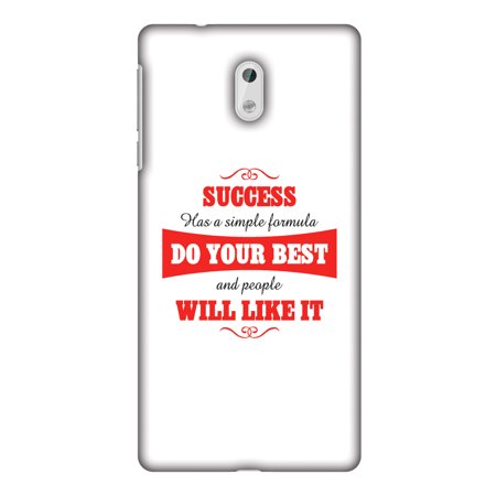 Nokia 3 Case - Success Do Your Best, Hard Plastic Back Cover. Slim Profile Cute Printed Designer Snap on Case with Screen Cleaning (Nokia 100 Best Price)