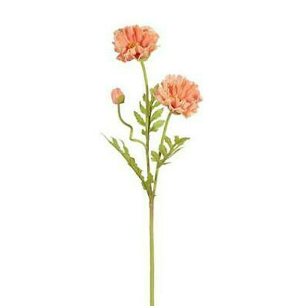1Pc Real Touch Poppy Fake Flowers in Coral - Walmart.com ...