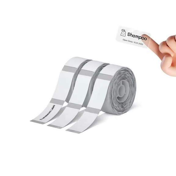 3 Rolls Thermal Transparent Label Tape Compatible with Phomemo D30/Q30/D35 Thermal Self-Adhesive Sticker Rolls, Compatible with Non-RFID Printers