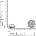 thumbnail image 6 of Gem Stone King 925 Sterling Silver London Blue Topaz and Red Created Ruby Wedding-Bands Ring for Women | 1.16 Cttw | Round 3.5MM | Gemstone November Birthstone | Size 8, 6 of 6