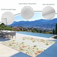 thumbnail image 3 of Green Floral Outdoor Rug for Patio/Deck/Porch, Non-Slip Large Area Rug 4 x 6 Ft, Spring Flowers Botanical Gray and White Plaid Indoor Outdoor Rugs Washable Area Rugs, Camping Rug Carpet Runner, 3 of 8
